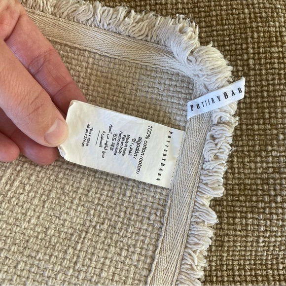 Set of 4 Mason Fringe Placemats from Pottery Barn - Soft Gray - Picture 5 of 5